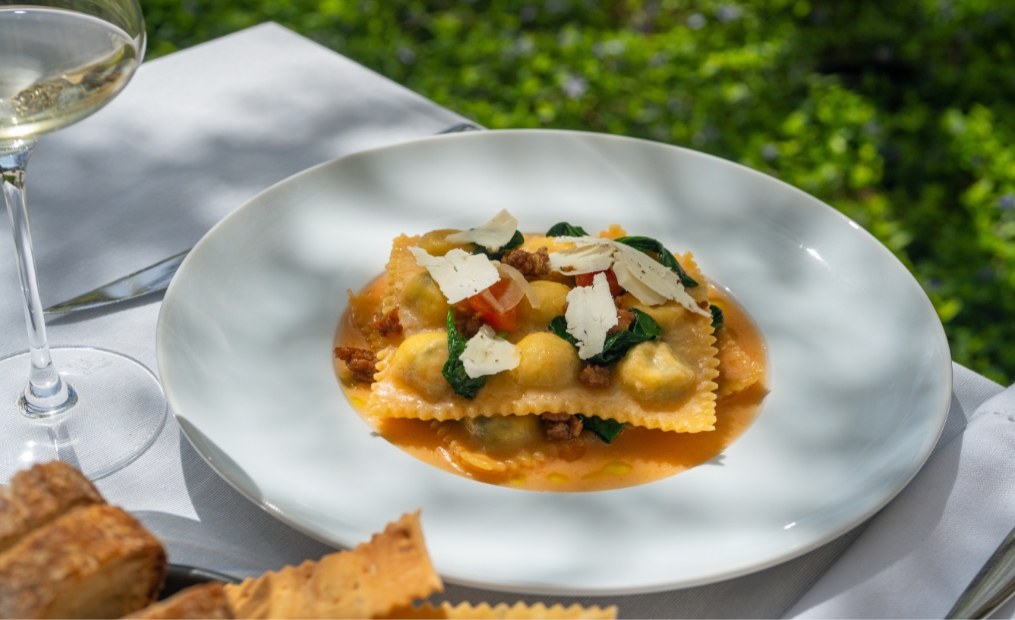 Ravioli at the Terrace Restaurant